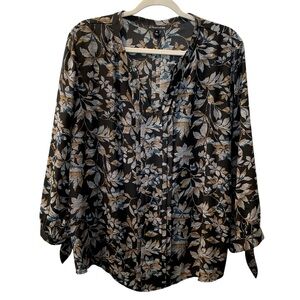 41 HAWTHORN Women’s Multicolor Floral V-Neck Blouse XXL